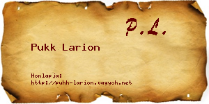Pukk Larion névjegykártya